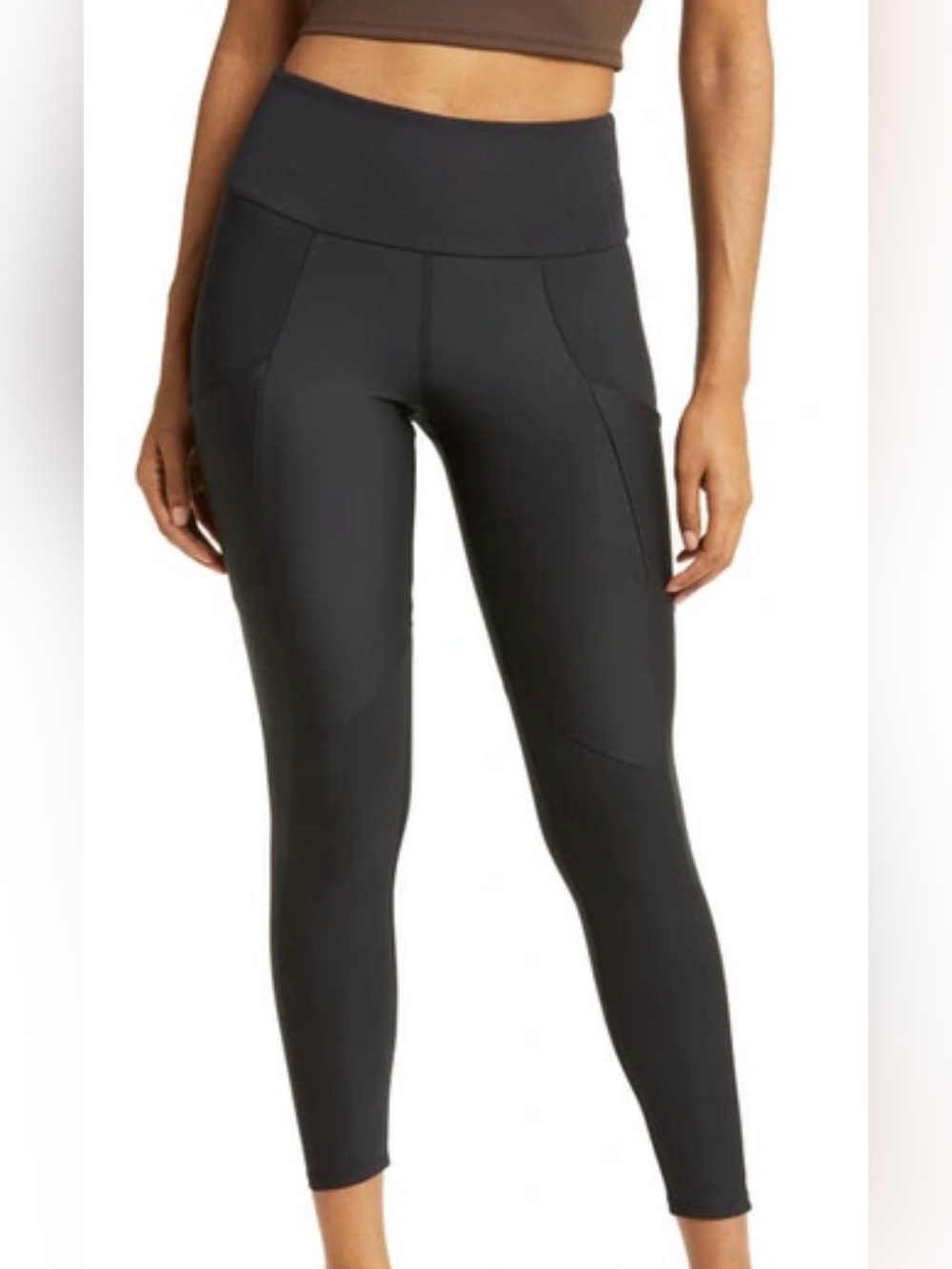 ALO Yoga Black Ribbed Airlift High-Waist 7/8 Enchanted